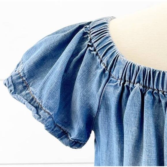 Anthropologie Cloth + Stone Size S Chambray Dress Mini Bohemian Classic Summer - Picture 6 of 9